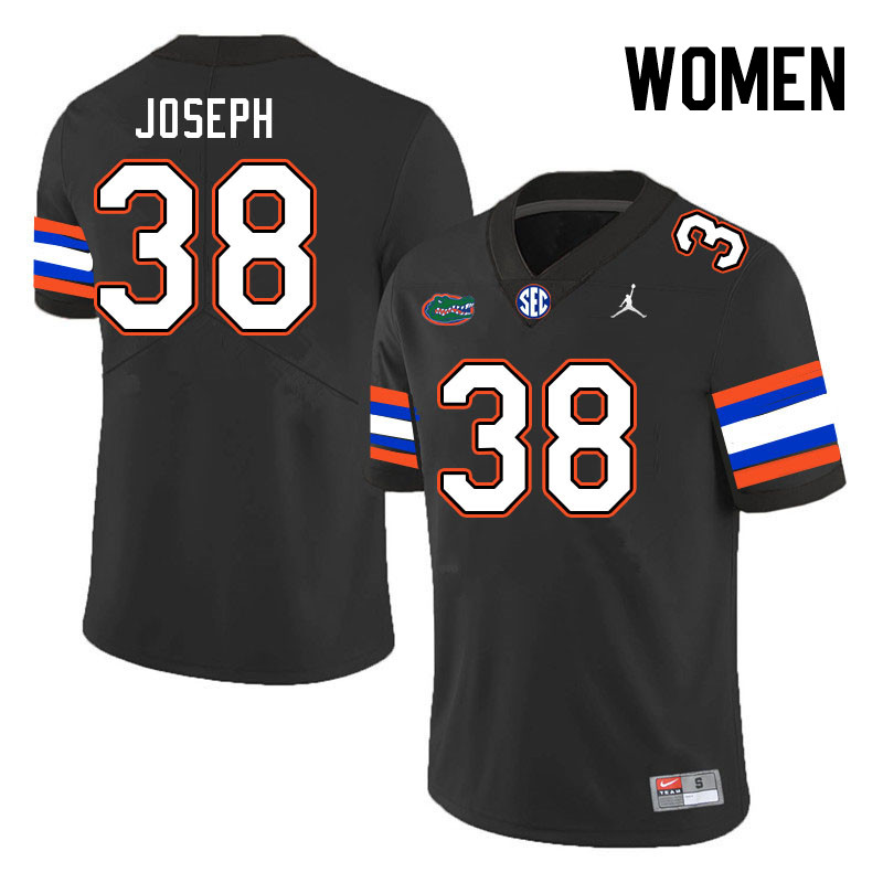 Women #38 Carlson Joseph Florida Gators College Football Jerseys Stitched-Black - Click Image to Close